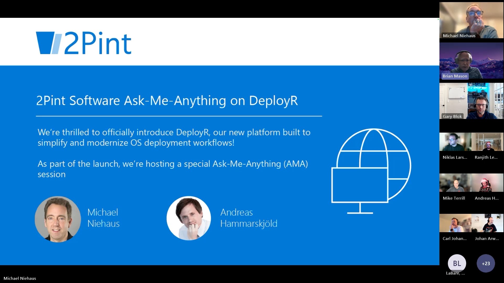 Screen capture of DeployR AMA webinar recording